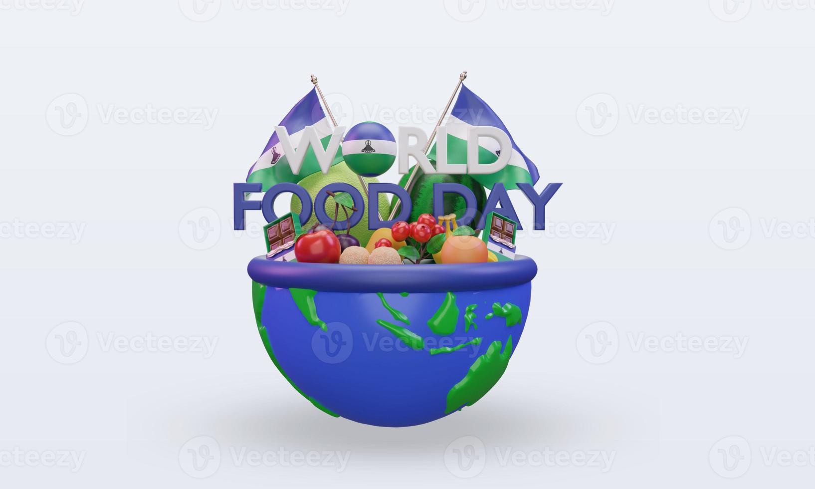 3d World Food Day Lesotho rendering front view photo