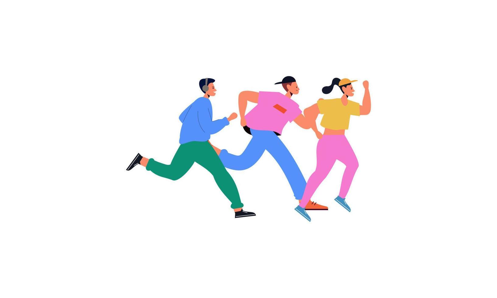 A group of athletes running. Marathon, competition, cross-country, sportsmen, athletes, runners vector