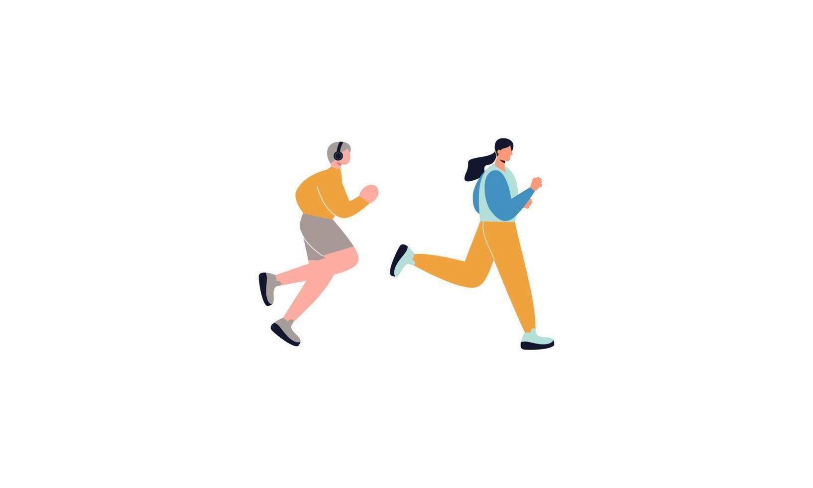 A group of athletes running. Marathon, competition, cross-country, sportsmen, athletes, runners vector