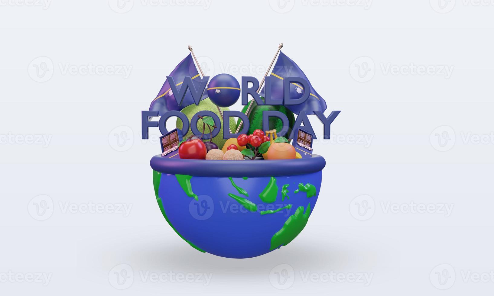 3d World Food Day Nauru rendering front view photo