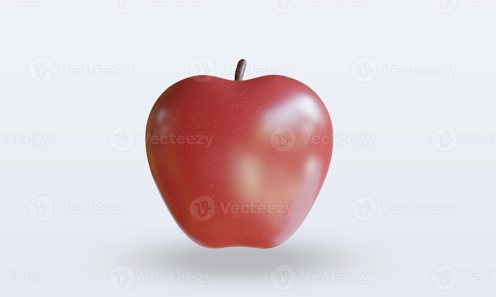 3d Fruits Apple rendering front view photo