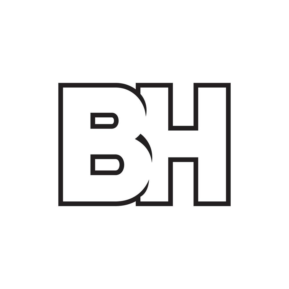 line BH icon logo design vector isolated on white background.