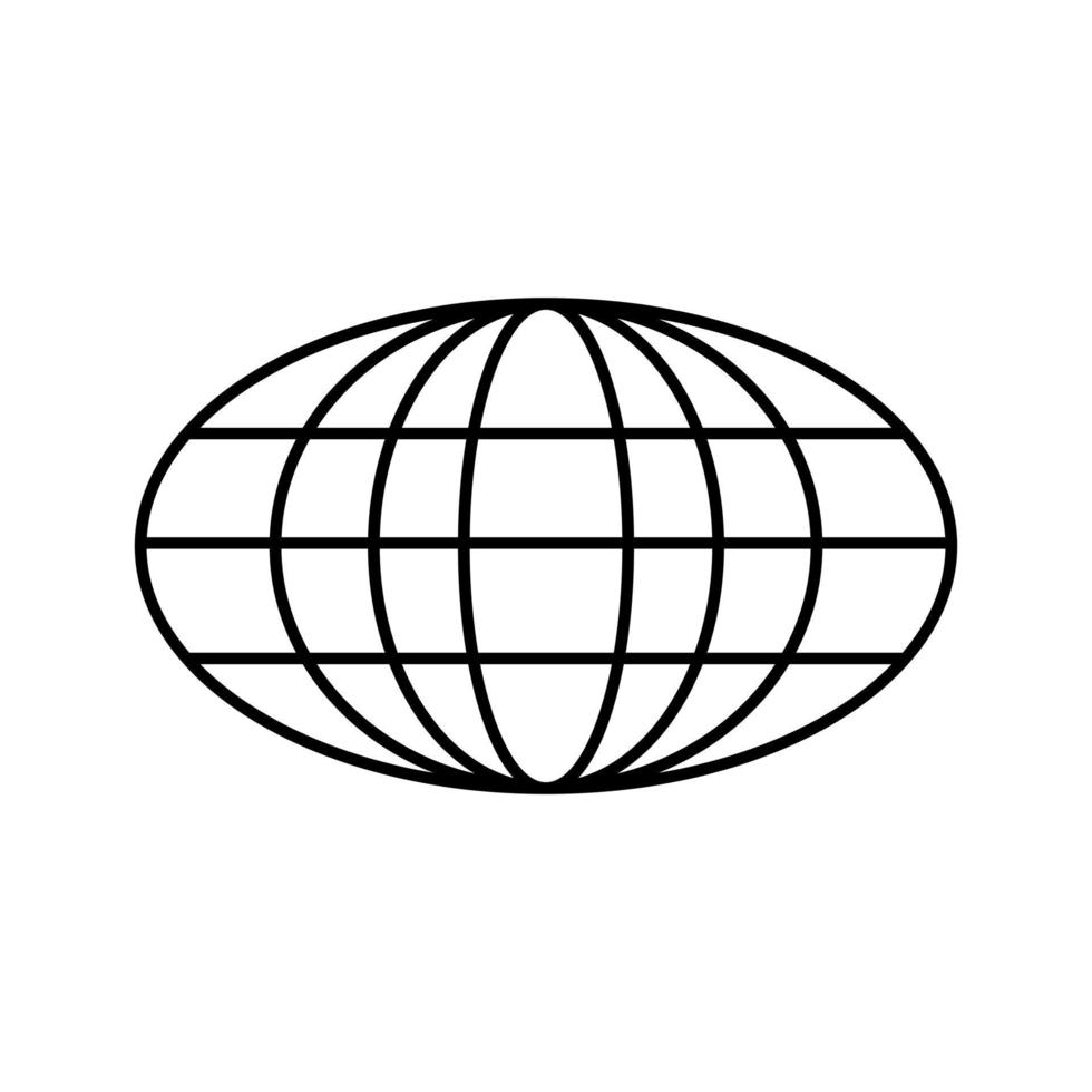 flat icon oval globe design vector illustration.