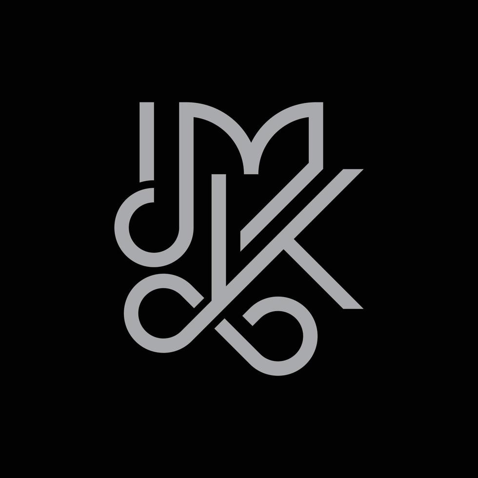 Letter MK Line Luxury Modern Simple Logo vector