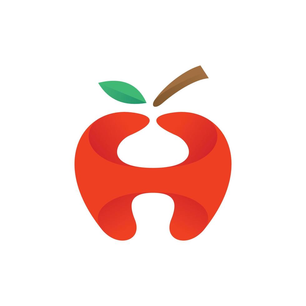 Letter H Apple Nature Simple Logo vector