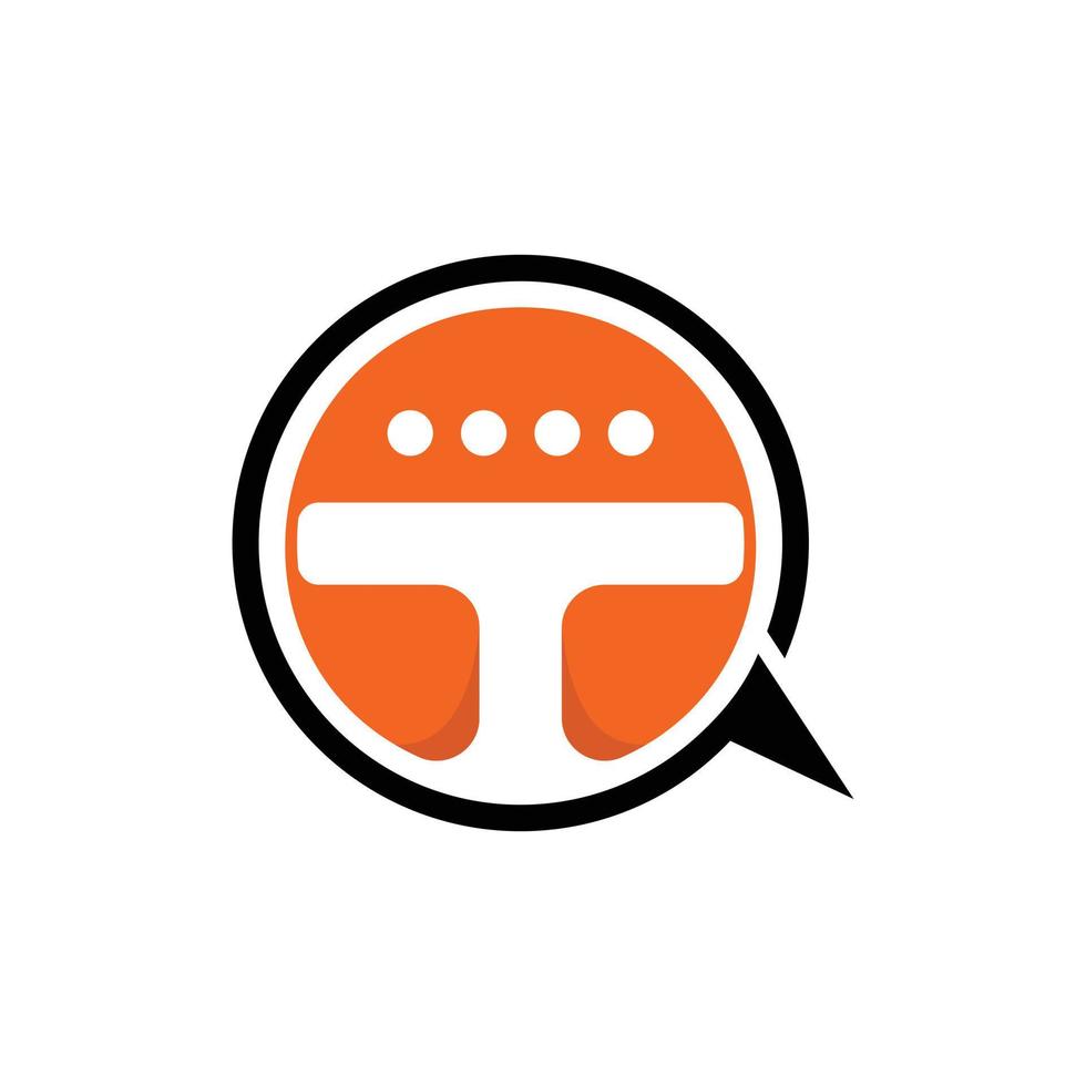 Letter T Chat Speech Modern Technology Logo vector