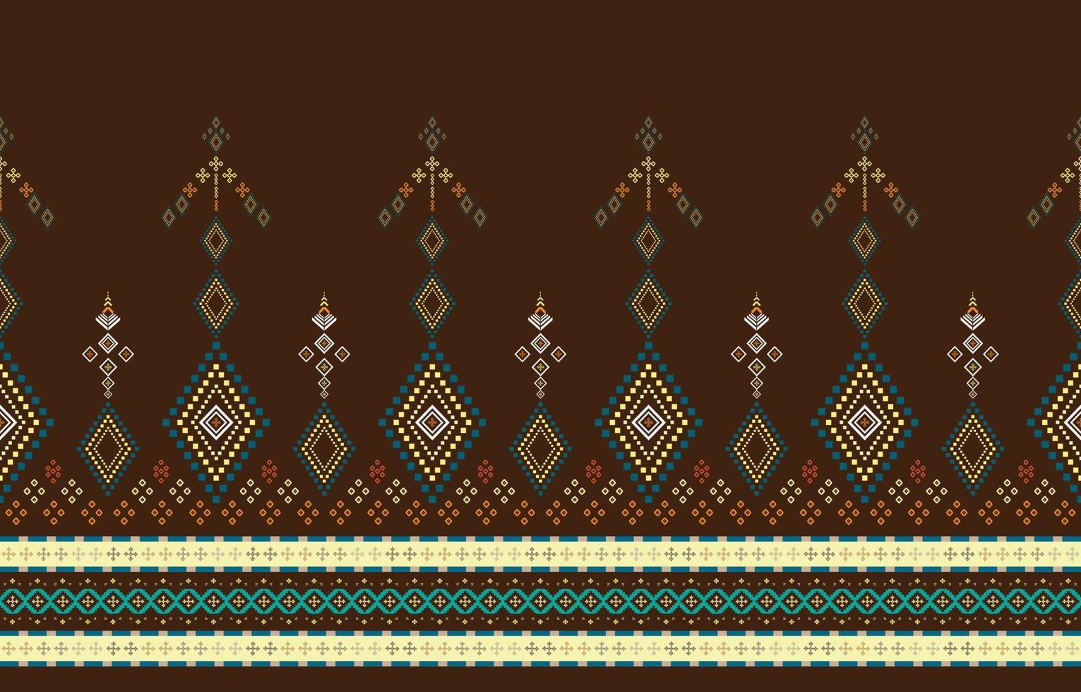 patrón geométrico abstracto, patrón oriental étnico geométrico tradicional, diseño para papel tapiz, tela, cortina, alfombra, ropa, batik, envoltura, ilustración vectorial geométrica, estilo bordado. vector