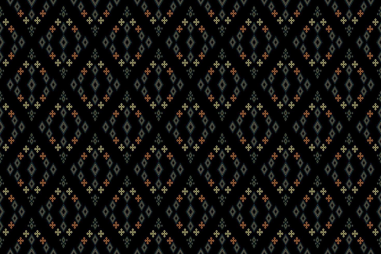 patrón geométrico abstracto, patrón oriental étnico geométrico tradicional, diseño para papel tapiz, tela, cortina, alfombra, ropa, batik, envoltura, ilustración vectorial geométrica, estilo bordado. vector