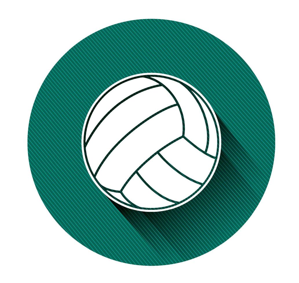 icono de voleibol con efecto de sombra larga vector