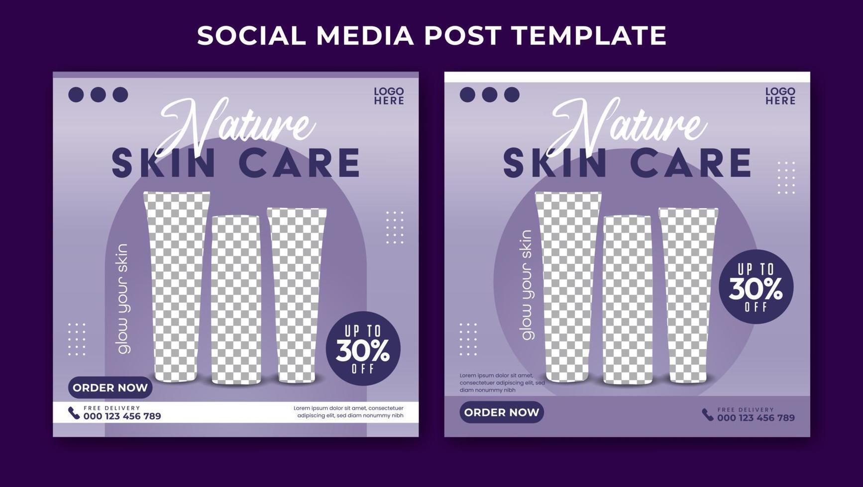 Product Skincare social media post banner design vector