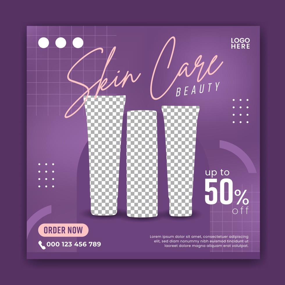 Product Skincare social media post banner design vector