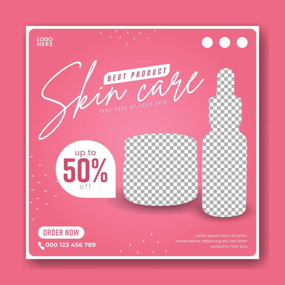 Product Skincare social media post banner design vector