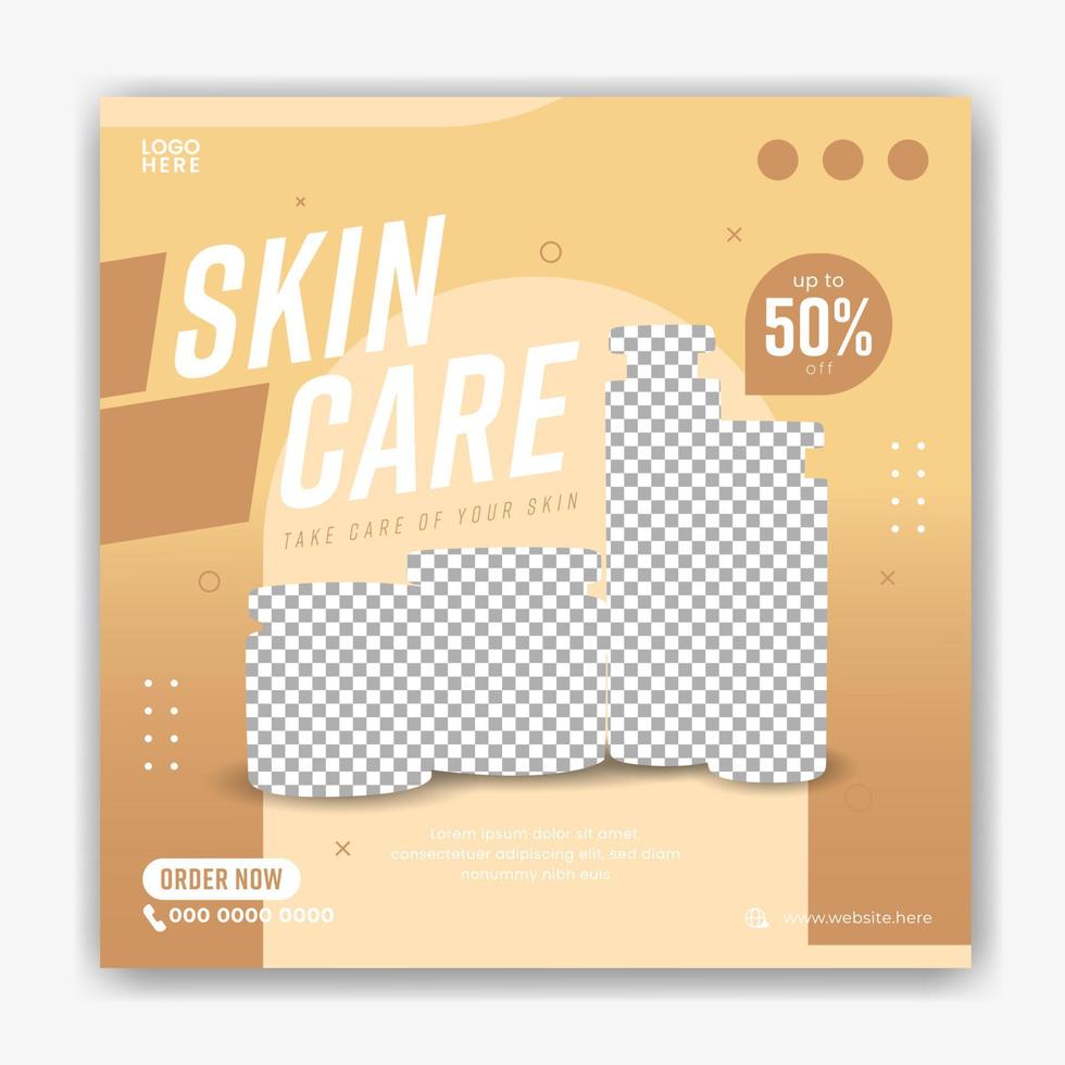 Product Skincare social media post banner design vector