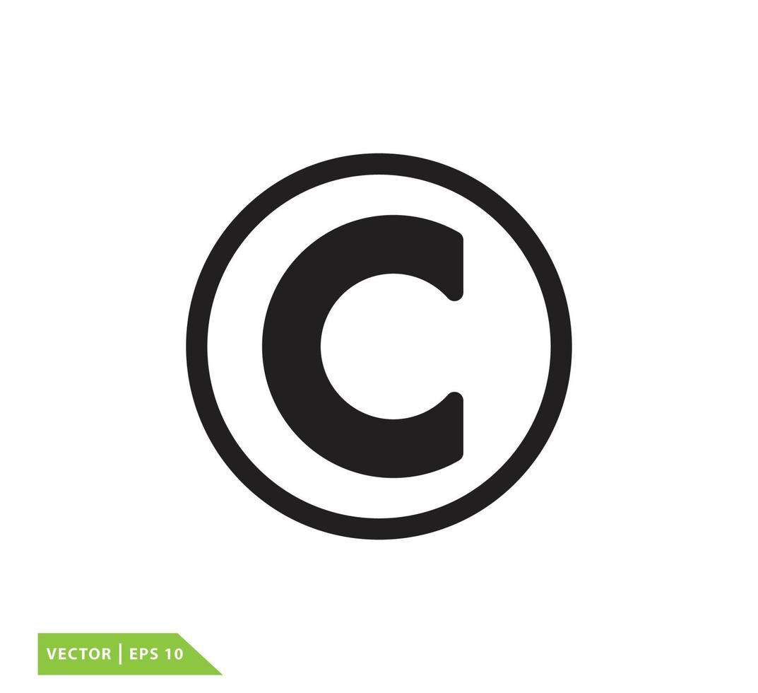 Copy right icon vector logo design template