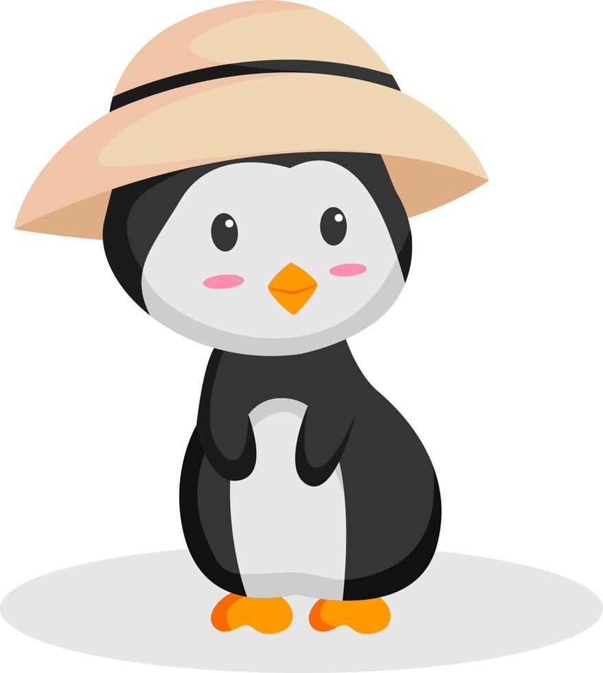 pequeña ilustración de diseño de personaje de pingüino vector