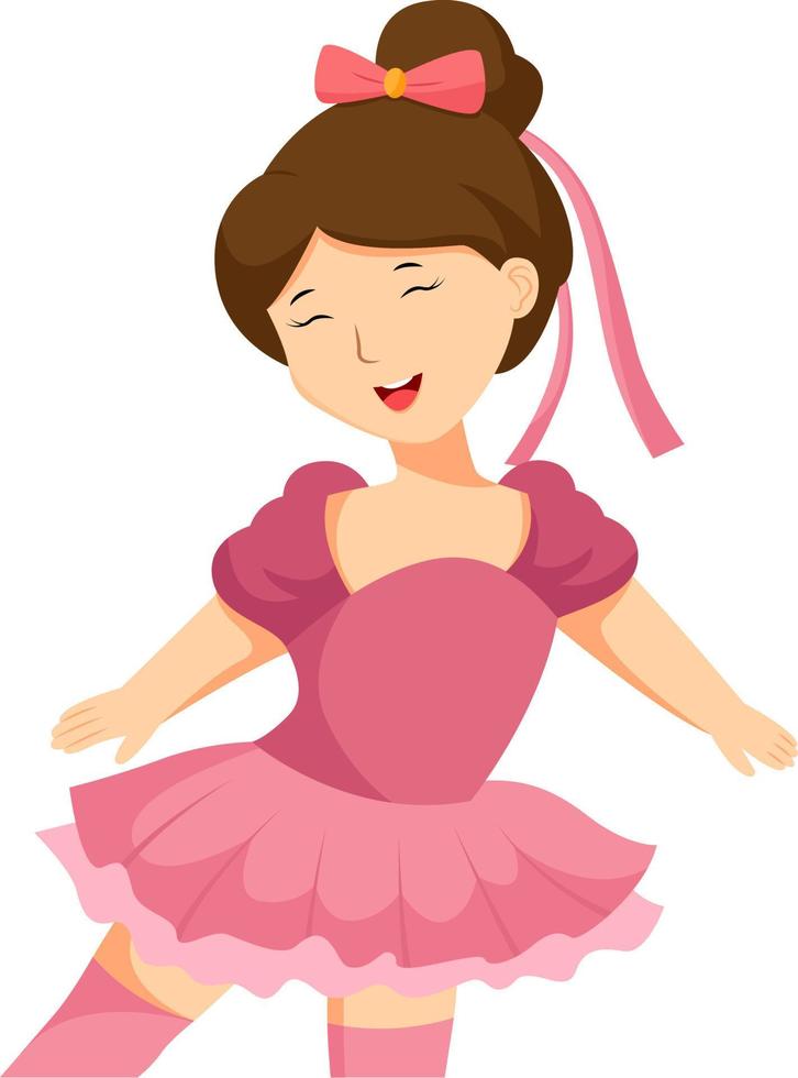 Little Girl Ballerina Character Design Illustration vector