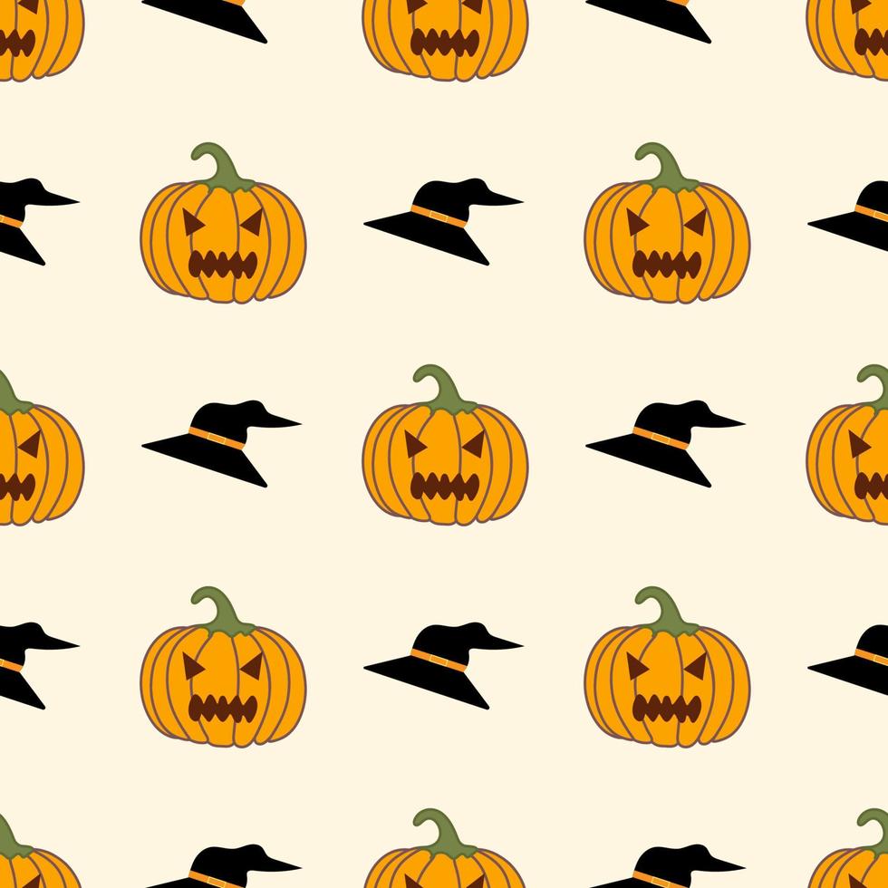 Pumpkin with cutouts for Halloween is an evil emotion. Vector isolated image for web design or textiles