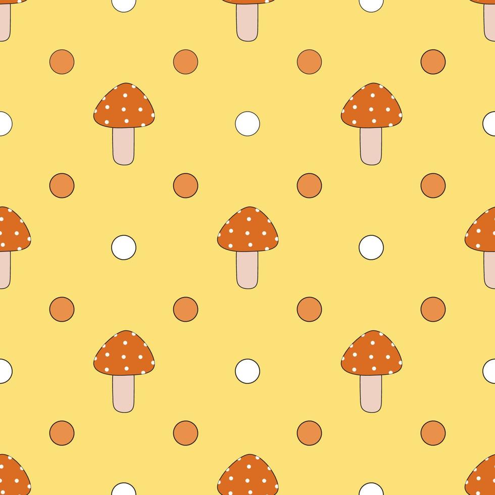 Pattern of grbs and circles on yellow background. Vector image for use in design of textile clothing or website