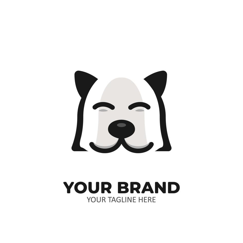 Dog face logo icon silhouette white space illustration vector