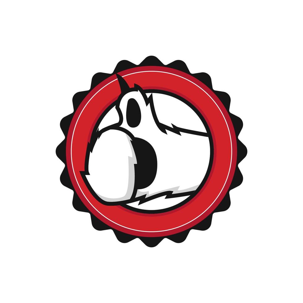 buena bestia pulgar oso polar logotipo icono insignia sello redondo círculo vector