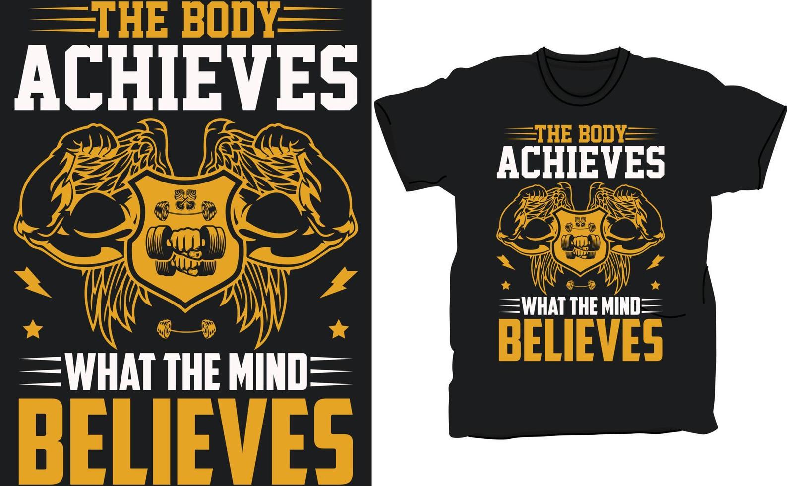 Exclusive Gym t-shirt vector design template.