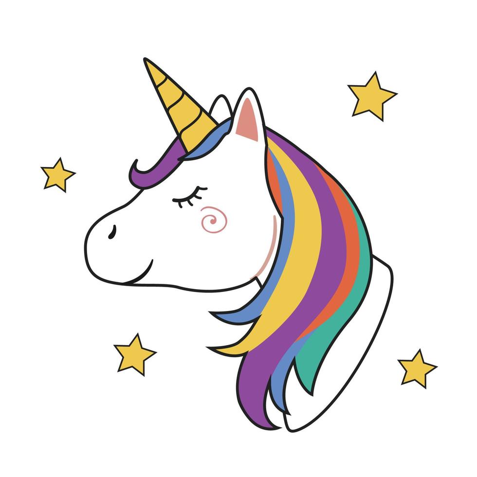 Unicorn head illustration 11478019 Vector Art at Vecteezy