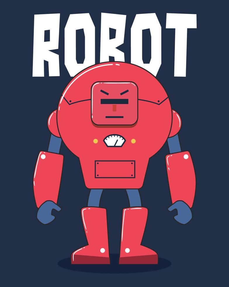 Big Red Robot Illustration vector