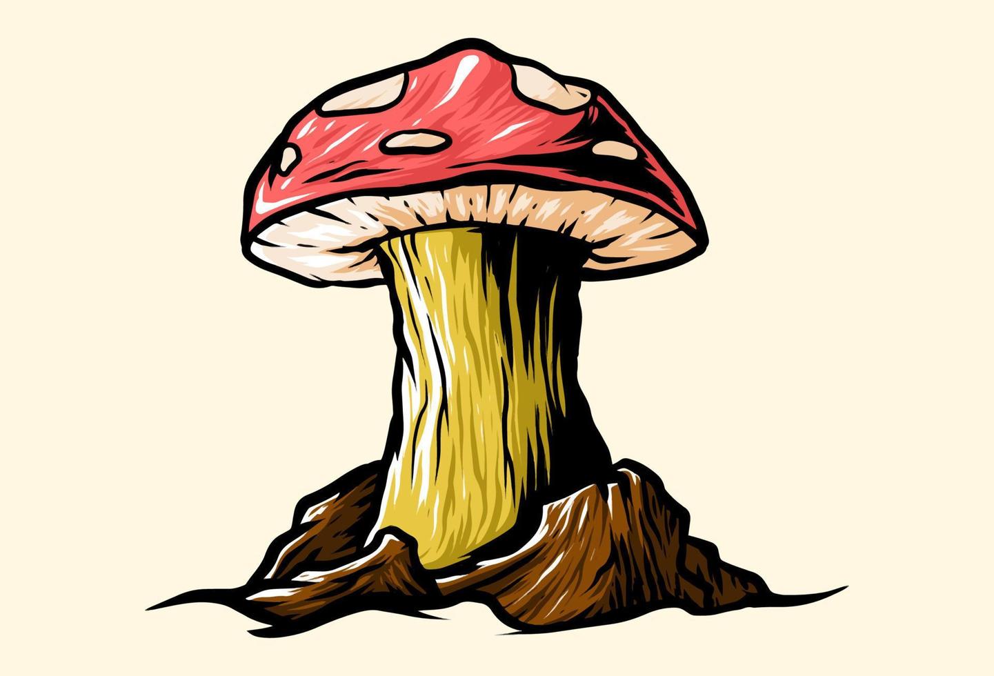 Mushroom element illustration. Evil plant and zombies vector. Scary illustration. Eps 10 vector