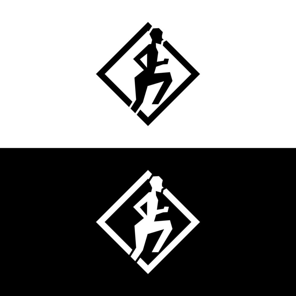diseño creativo del logotipo de ejecución humana vector