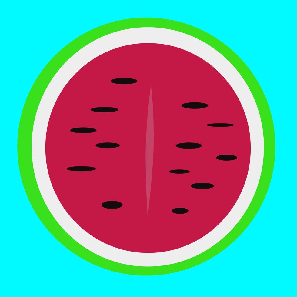 Ilustración de vector de icono de fruta de sandía fresca