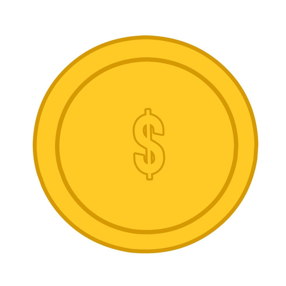 ilustración de vector de icono de moneda de oro