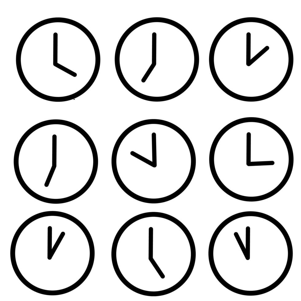 icono de reloj, hora, ilustración vectorial vector
