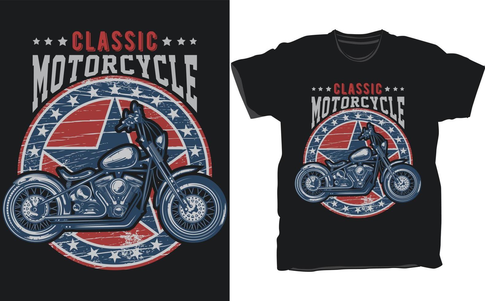 Plantilla exclusiva de diseño vectorial de camisetas de motocicleta. vector