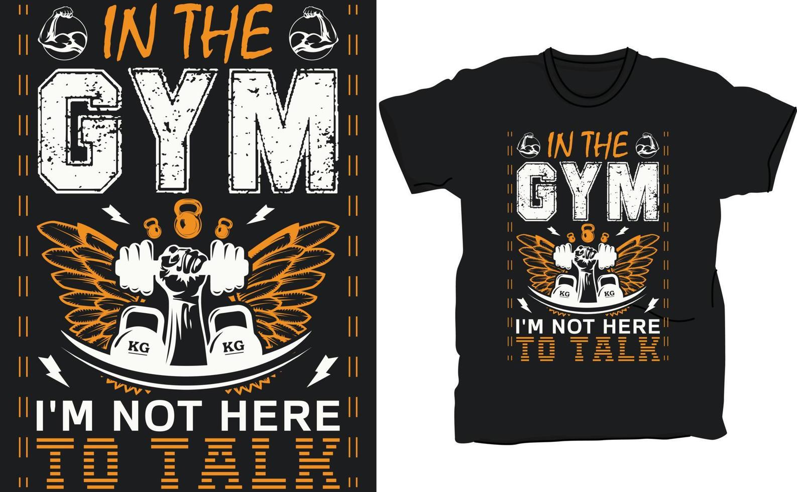 Exclusive Gym t-shirt vector design template.