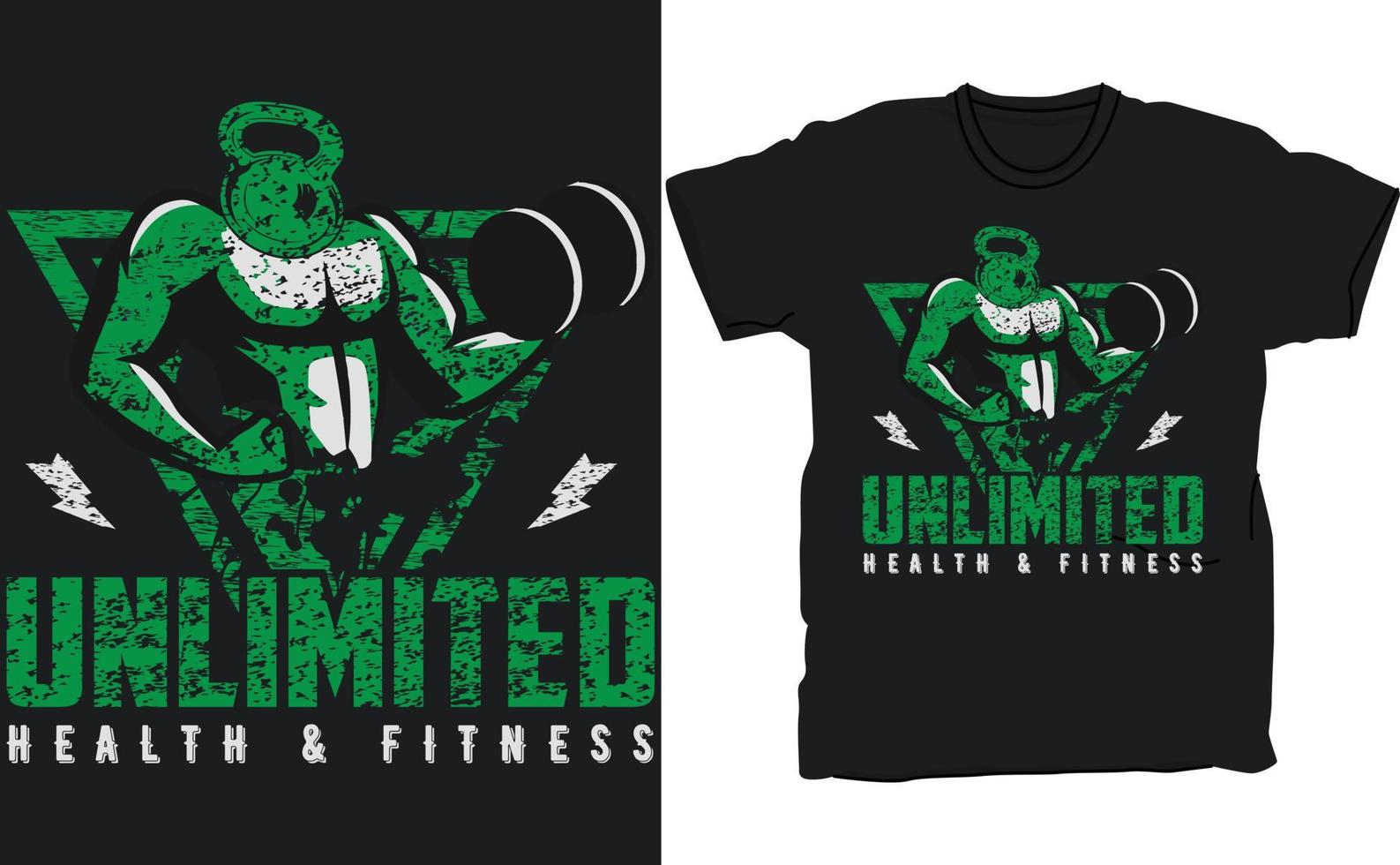 Exclusive Gym t-shirt vector design template.