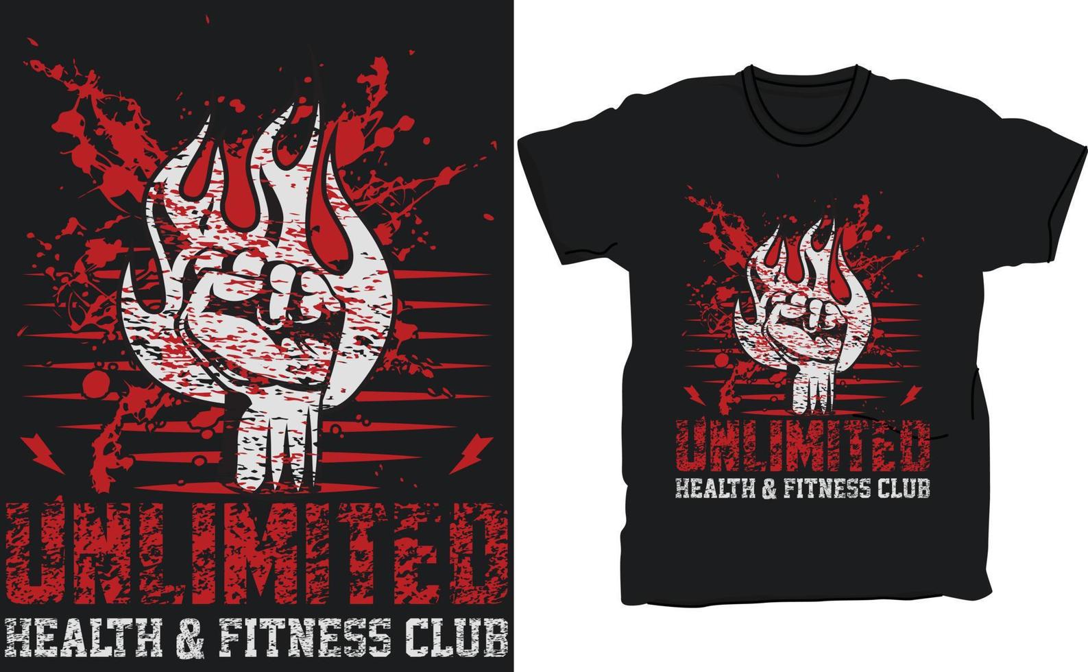 Exclusive Gym t-shirt vector design template.