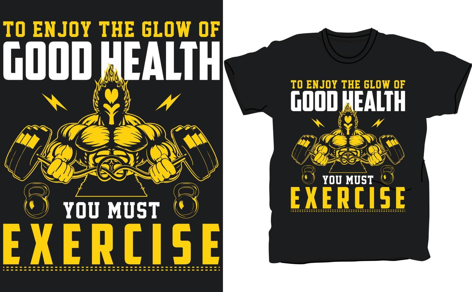 Exclusive Gym t-shirt vector design template.