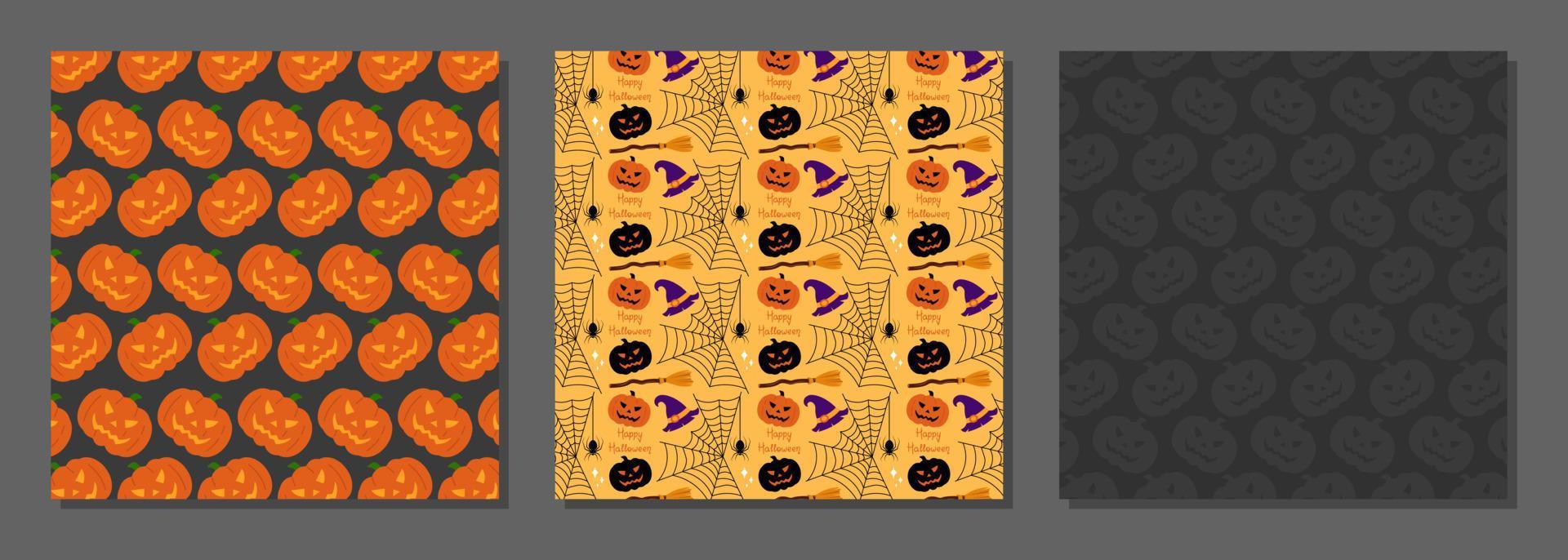 Set Of Halloween Pattern For Celebration Decoration Design Vector Illustration In Flat Style