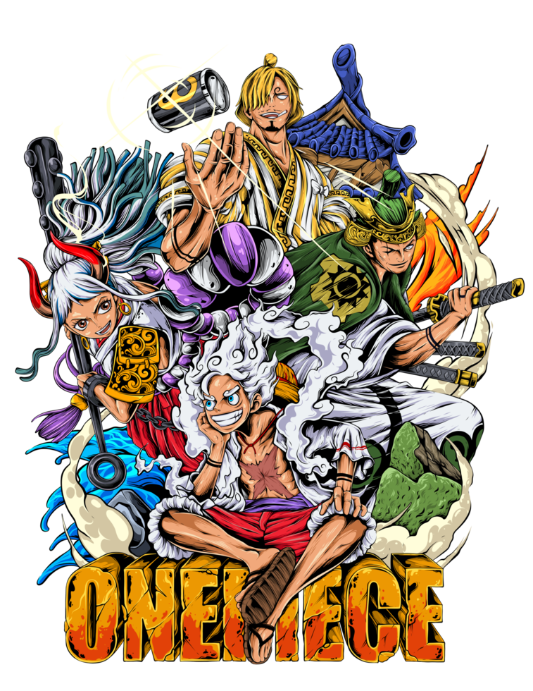 crew of onepiece art illustration png