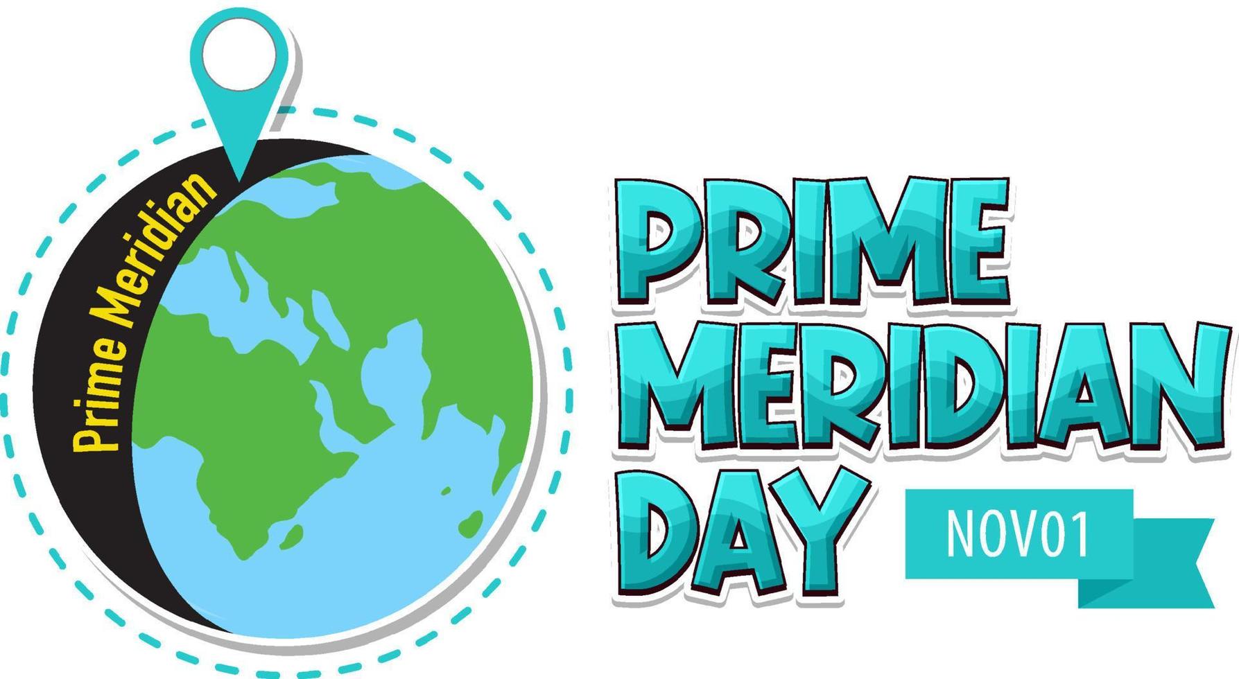 Prime Meridian Day Logo Concept vector