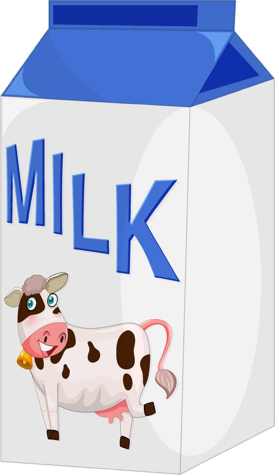 Isolated milk box in cartoon style vector