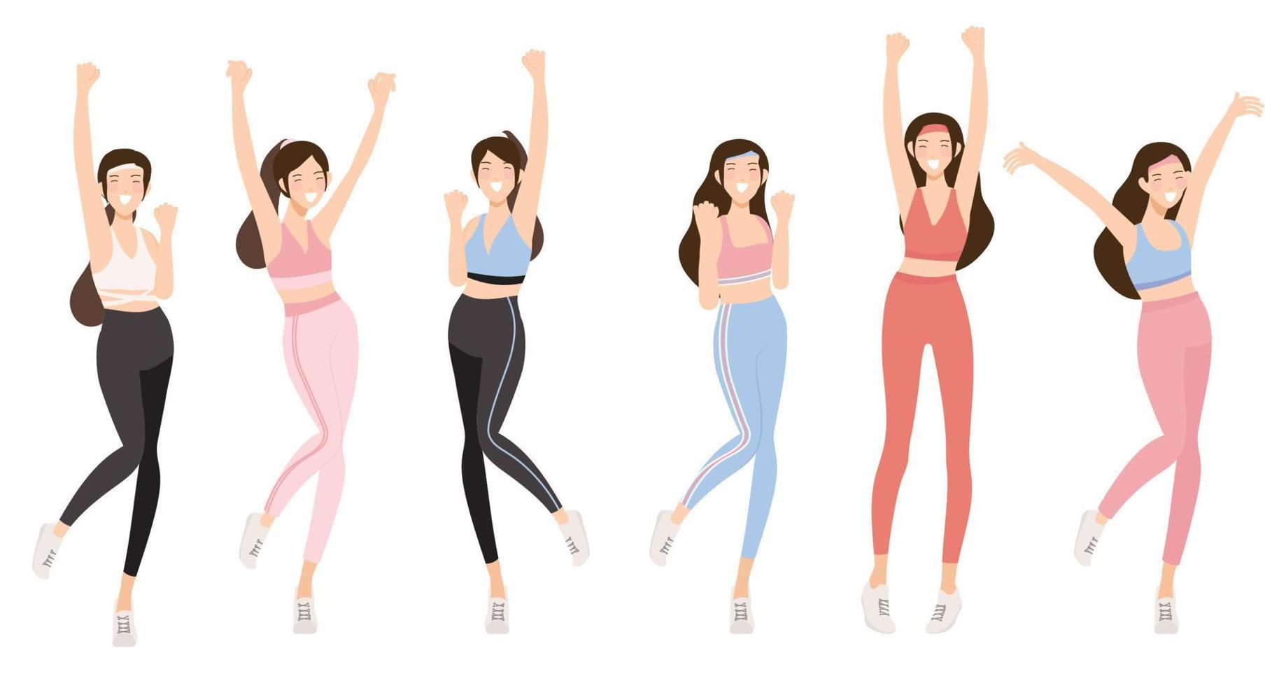 success happy woman in active wear on white background isolated vector