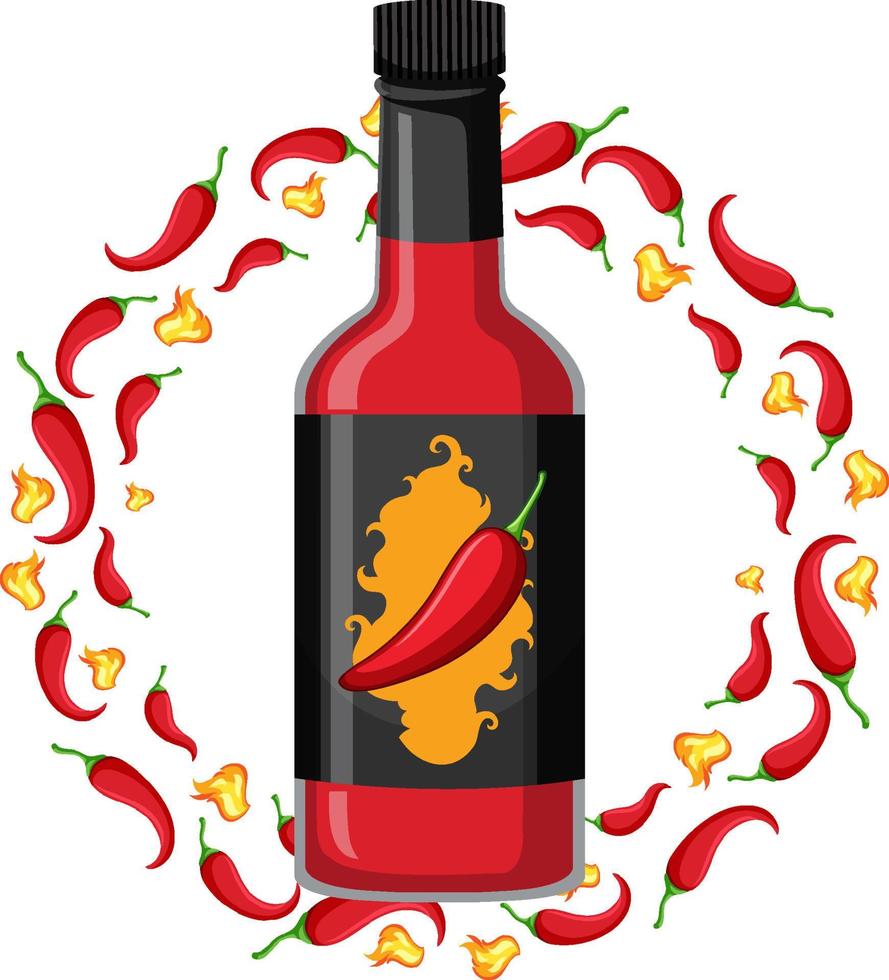 Chili sauce bottle icon vector