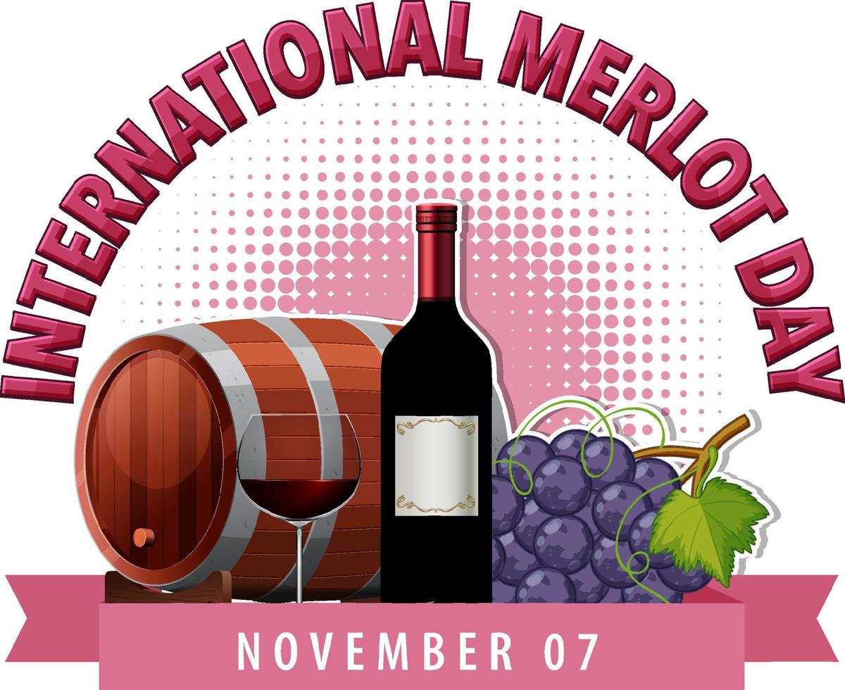 diseño del logotipo del día internacional del merlot vector