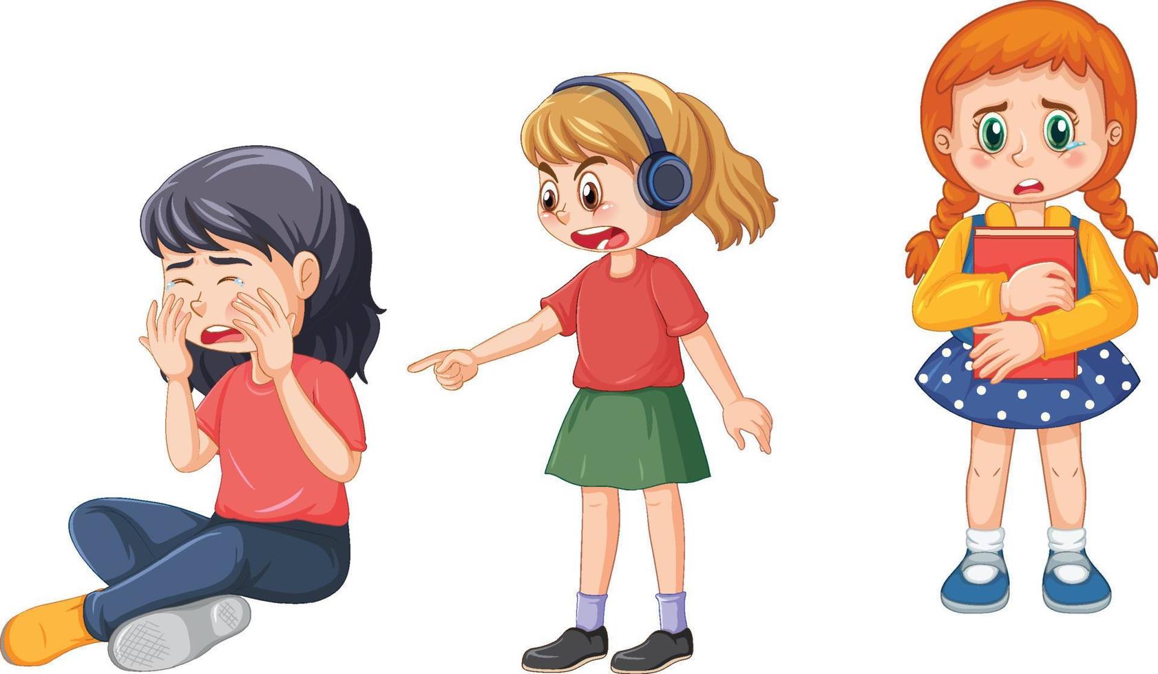 A girl abused by other kids vector