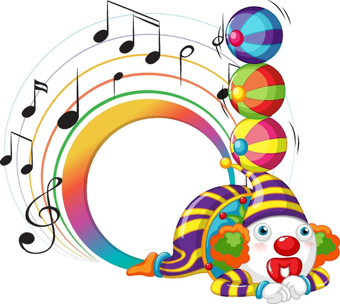 Circus clown with music key banner vector
