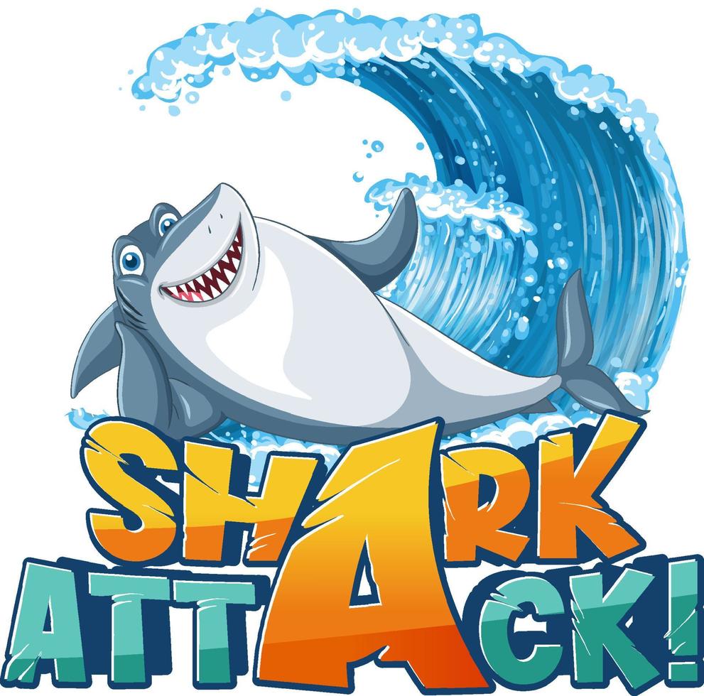 Font design for words shark attack vector