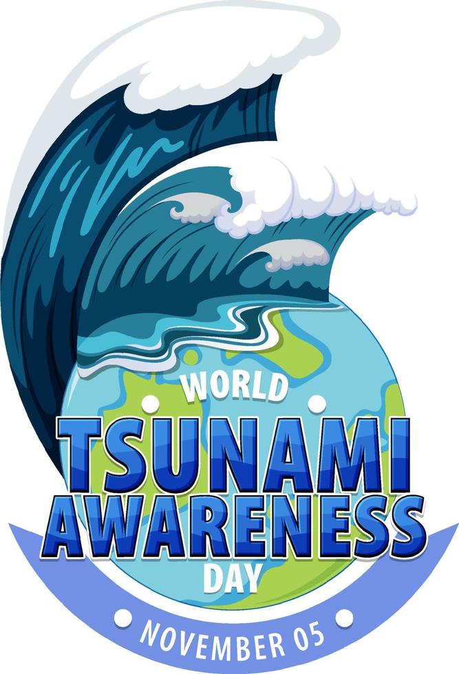 World Tsunami Awareness Day Logo Design vector