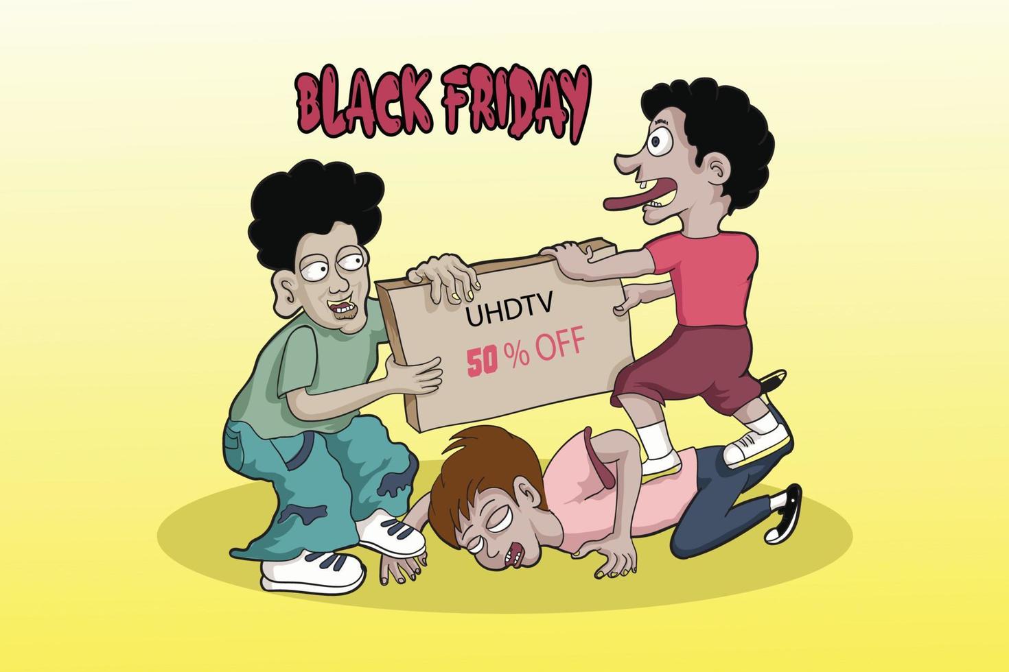 black friday CARTOON ILLUSTRATION vector