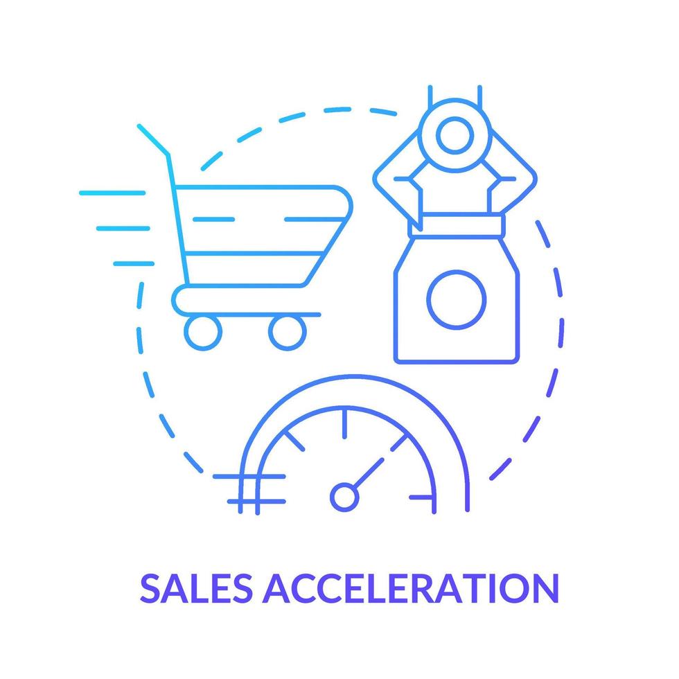 Sales acceleration blue gradient concept icon. Selling software abstract idea thin line illustration. Improving process effectiveness. Isolated outline drawing. vector